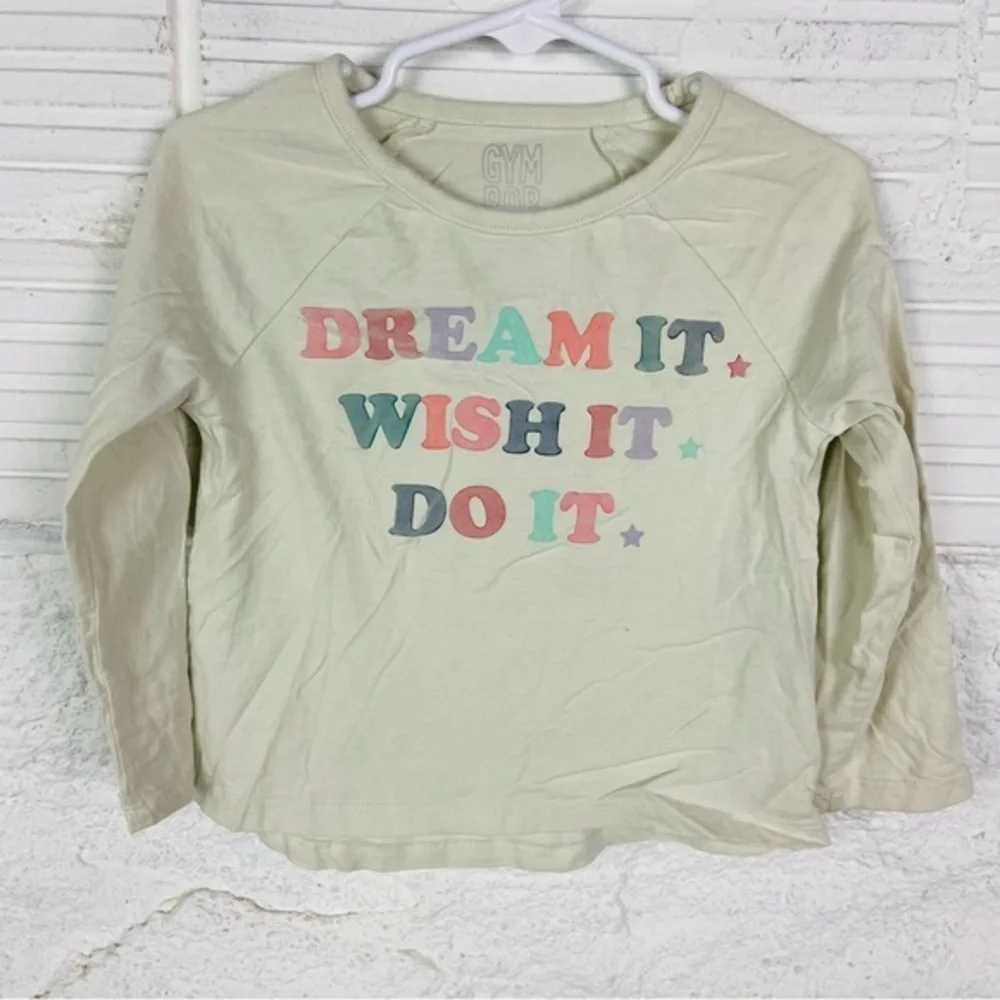 Gymboree velvet dream it wish it do it Cream Cotton long sleeve Shirt size 3T